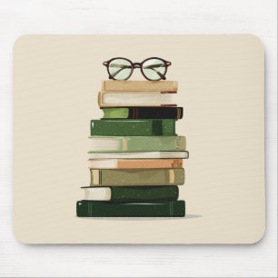 Retro Bücherliebhaber Mousepad