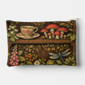 Retro Bücherregal Libellen Blumenmuster Zubehörtasche (Rückseite)
