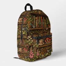 Retro Bücherregal Libellen Kaffee Blumenmuster