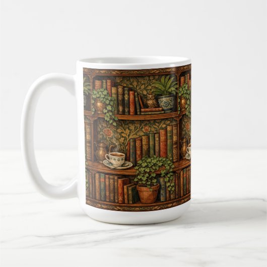 Retro-Buchliebhaber-Kunst Kaffeetasse (Links)
