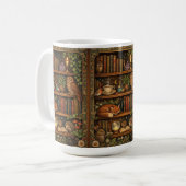 Retro-Buchliebhaber Waldtiere Kaffeetasse (Vorderseite Links)