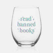 Retro-Buchstaben für verbotene Bücher lesen Weinglas Ohne Stiel (Vorderseite)