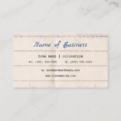 Retro-Buchungspapier Matching Visitenkarte (Rückseite)