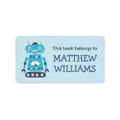 Retro-Buchzeichen Adressaufkleber (Vorne)