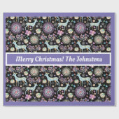 Retro Bucks and Lavendel Wrapping Paper Geschenkpapier (Flach)