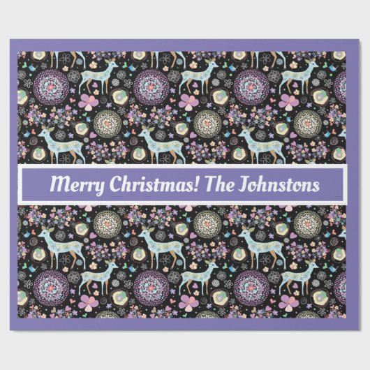 Retro Bucks and Lavendel Wrapping Paper Geschenkpapier (Flach)