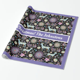 Retro Bucks and Lavendel Wrapping Paper Geschenkpapier