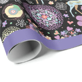 Retro Bucks and Lavendel Wrapping Paper Geschenkpapier (Rolleneckpunkt)