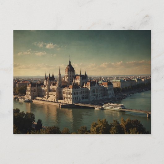 Retro Budapest Charm Postkarte (Vorderseite)