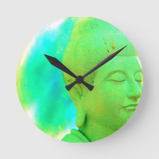 RETRO BUDDHA Clock Runde Wanduhr (Vorderseite)