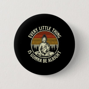 Retro Buddha Vintage Spirituelles Zitat Buddhismus Button
