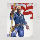 Retro Buff Navy Seemänner Patriotischer Kampfmann Postkarte (Vorderseite)