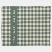 Retro Buffalo Kariert Forest Green Personalisierte Fleecedecke (Vorderseite (Horizontal))