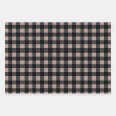 Retro Buffalo Kariert in Black und Blush Lilac Geschenkpapier Set (Vorderseite)