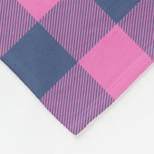Retro Buffalo Kariert rosa Personalisierter Name Fleecedecke (Ecke)
