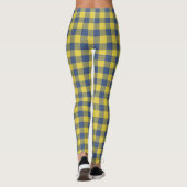 Retro Buffalo Kariert Tartan Muster Gelb blau Leggings (Rückseite)