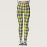 Retro Buffalo Kariert Tartan Muster Gelb blau  Leggings<br><div class="desc">Retro Buffalo Kariert Tartan Muster Gelb und Blau Leggings</div>
