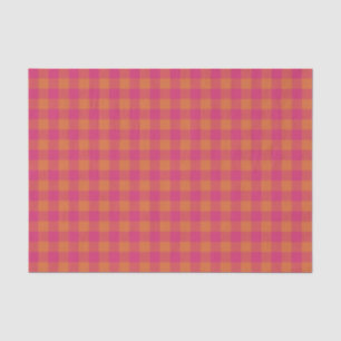 Retro Buffalo Kariert Tartan Muster Pink und Orang Seidenpapier
