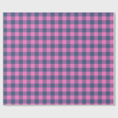 Retro Buffalo Kariert Tartan Muster Rosa und Blau Geschenkpapier (Flach)