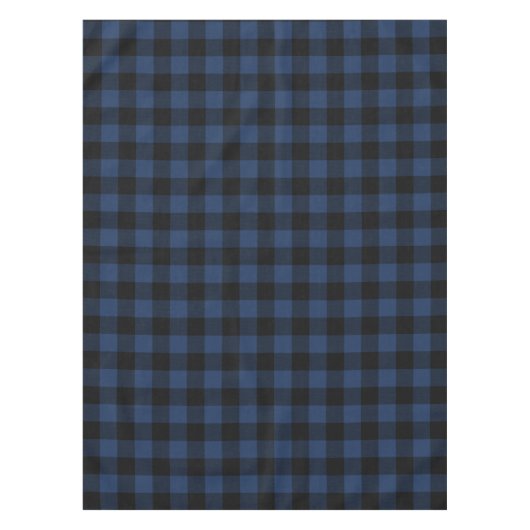 Retro Buffalo Kariert Tartan Pattern Black Navy Bl Tischdecke (Vorderseite)