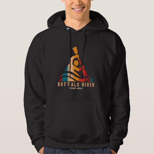 Retro Buffalo River Kayaking Hoodie (Vorderseite)