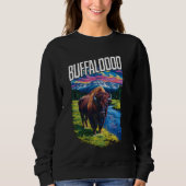 Retro Buffalo Sunset Lucky Casino Spielautomaten B Sweatshirt (Vorderseite)