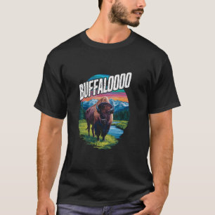 Retro Buffalo Sunset Lucky Casino Spielautomaten B T-Shirt