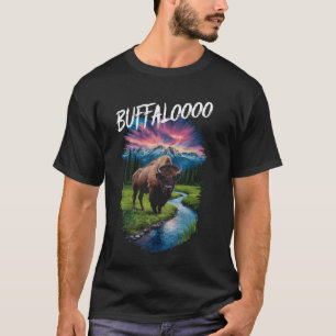 Retro Buffalo Sunset Lucky Casino Spielautomaten B T-Shirt