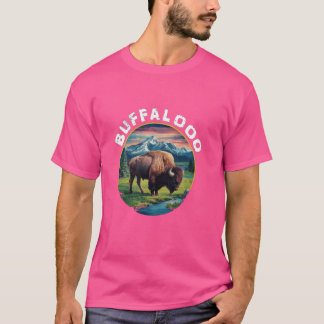 Retro Buffalo Sunset Lucky Casino Spielautomaten B T-Shirt