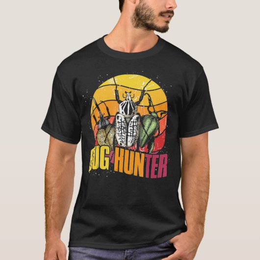 Retro Bug Hunter Beetle Entomology Biologe Bug T-Shirt (Vorderseite)