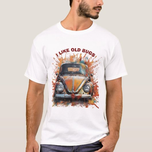 Retro Bug – Vintage Car Splash Art T-Shirt (Vorderseite)