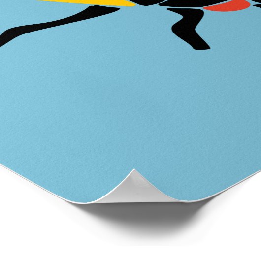 Retro Bugs Insekten Illustrationen Light Blue Poster (Ecke)