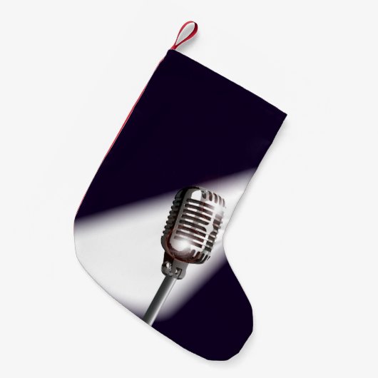 Retro-Bühne-Mikrofon Kleiner Weihnachtsstrumpf (Vorderansicht (hängend))