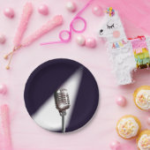 Retro-Bühne-Mikrofon Pappteller (Party)