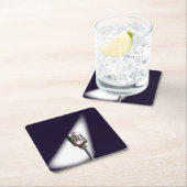 Retro-Bühne-Mikrofon Rechteckiger Pappuntersetzer (Vor Ort)