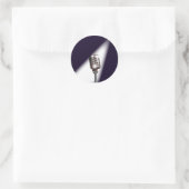 Retro-Bühne-Mikrofon Runder Aufkleber (Tasche)