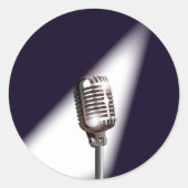 Retro-Bühne-Mikrofon Runder Aufkleber (Vorderseite)