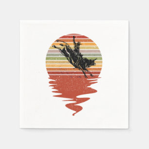 Retro Bull Riding Vintag Cowboy Country Rodeo Gif Serviette