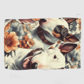 Retro Bull Terrier Nahtlose Malerei Golfhandtuch (Horizontal)