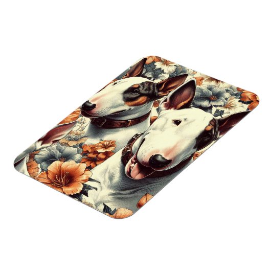 Retro Bull Terrier Nahtlose Malerei Magnet (Linke Seite)