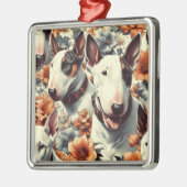 Retro Bull Terrier Nahtlose Malerei Ornament Aus Metall (Links)