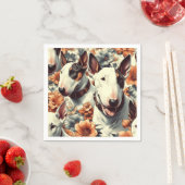 Retro Bull Terrier Nahtlose Malerei Serviette (Beispiel)