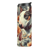 Retro Bull Terrier Nahtlose Malerei Thermosbecher (Nach links gedreht)