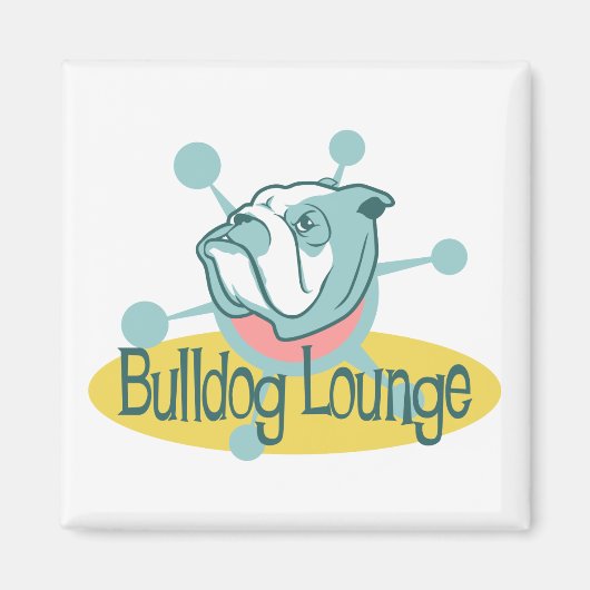 Retro Bulldog Lounge Magnet (Vorne)