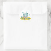 Retro Bulldog Lounge Runder Aufkleber (Tasche)