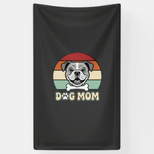 Retro-Bulldog-Vektor für Hunde-Mama Banner