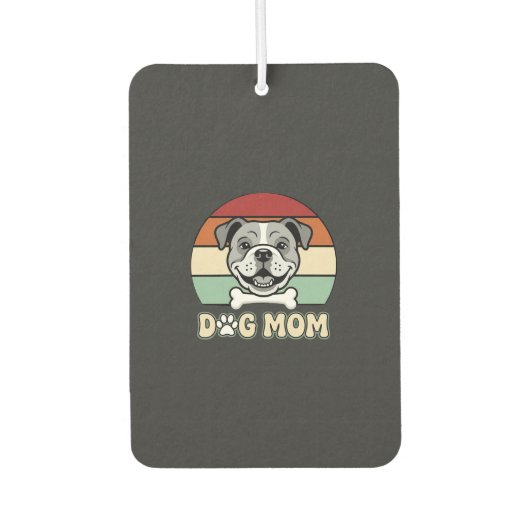Retro Bulldogge Hundemutter Vektor Autolufterfrischer (Vorderseite)