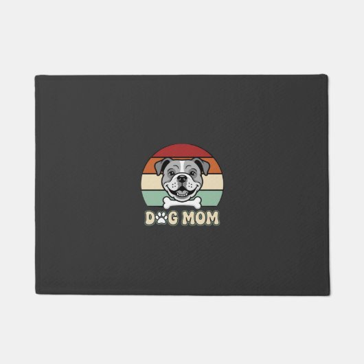 Retro Bulldogge Hundemutter Vektor Fußmatte (Vorderseite)