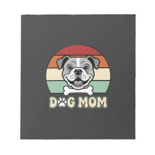 Retro Bulldogge Hundemutter Vektor Notizblock
