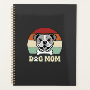 Retro Bulldogge Hundemutter Vektor Planer